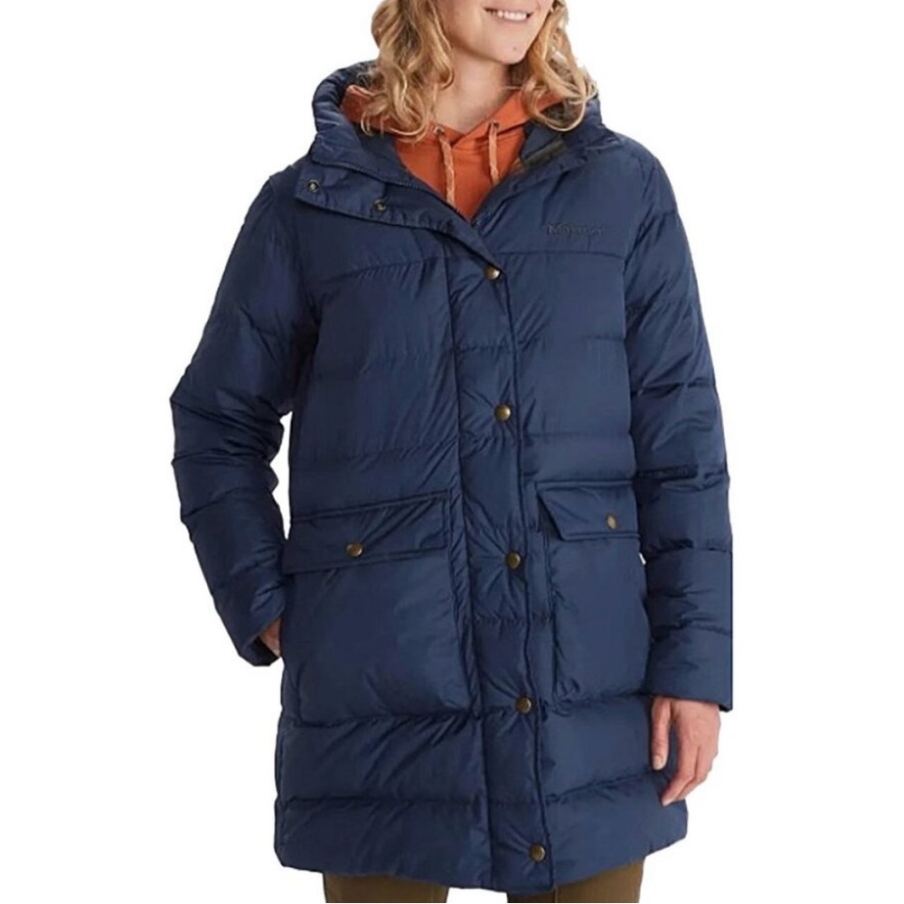 Women's Marmot Stollbridge Down Parka, Navy, Medium